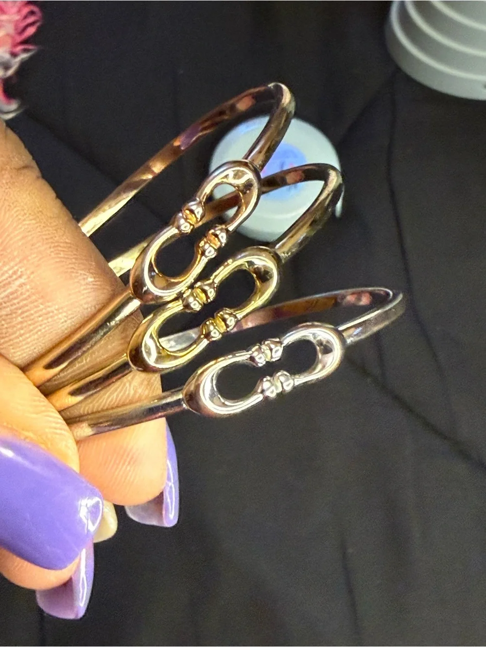 Coach Rose Gold Triple Bangle Bracelet Set